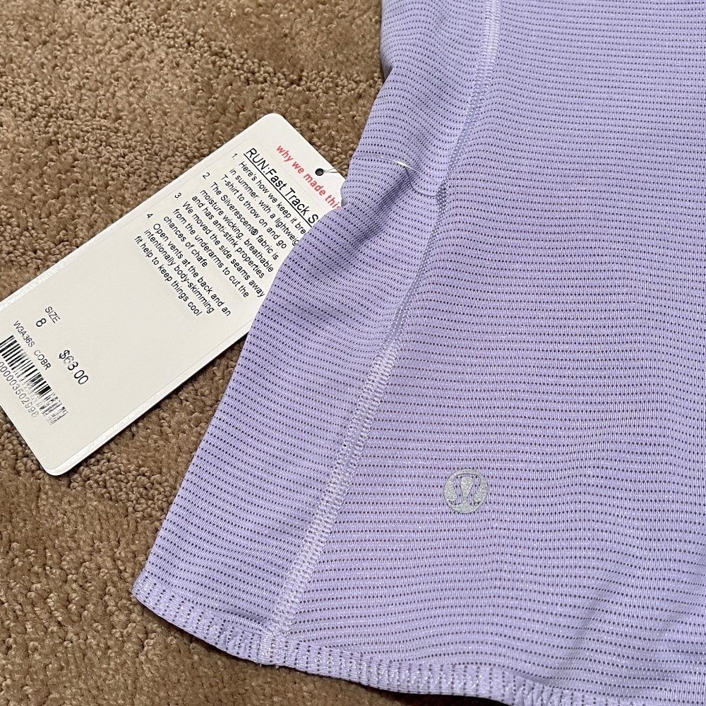 🦄Lululemon Athletica RUN: Fast Track Short Sleeve Shirt - Size 8 - NWT🦄 - Picture 6 of 8